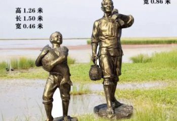 庭院漁夫雕塑 城市彩繪雕塑 民俗小品