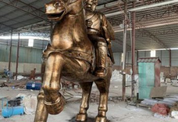 廣場(chǎng)騎馬人雕塑 公園民俗雕塑 抽象擺件