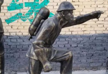 園林消防員雕塑 城市廣場(chǎng)雕塑 步行街?jǐn)[件