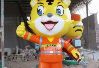 門口消防員雕塑 售樓處卡通雕塑 動漫小品