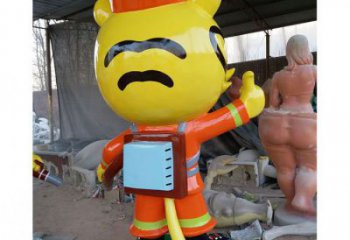 園林消防員雕塑 田間動漫雕塑 卡通擺件