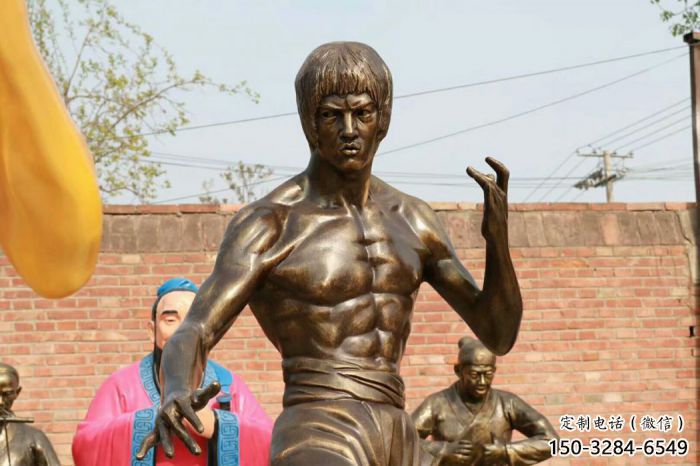 城市李小龍雕塑 風景區彩繪雕塑 抽象擺件