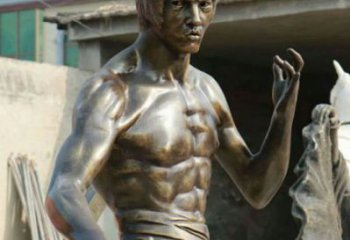 酒店李小龍雕塑 庭院近代雕塑 彩繪小品