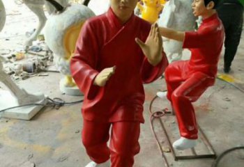 酒店太極拳雕塑 庭院民俗雕塑 彩繪小品