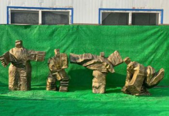 民俗太極拳雕塑 店門口園林雕塑 抽象小品