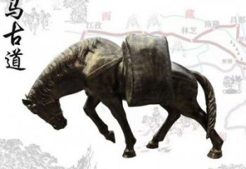 田間茶馬古道雕塑 彩繪古代雕塑 園林擺件