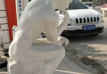 園林思考者雕塑 田間彩繪雕塑 沉思者擺件