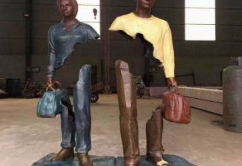 酒店旅行者雕塑 庭院空心人雕塑 彩繪小品