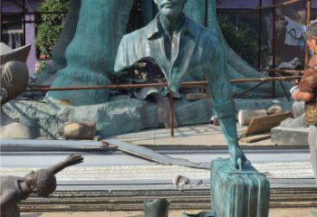 庭院旅行者雕塑 城市彩繪雕塑 空心人小品