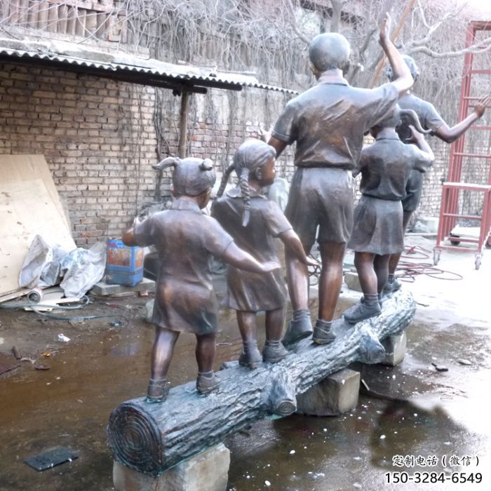 廣場小孩子雕塑制作 抽象景觀兒童雕塑 烤漆童趣雕塑