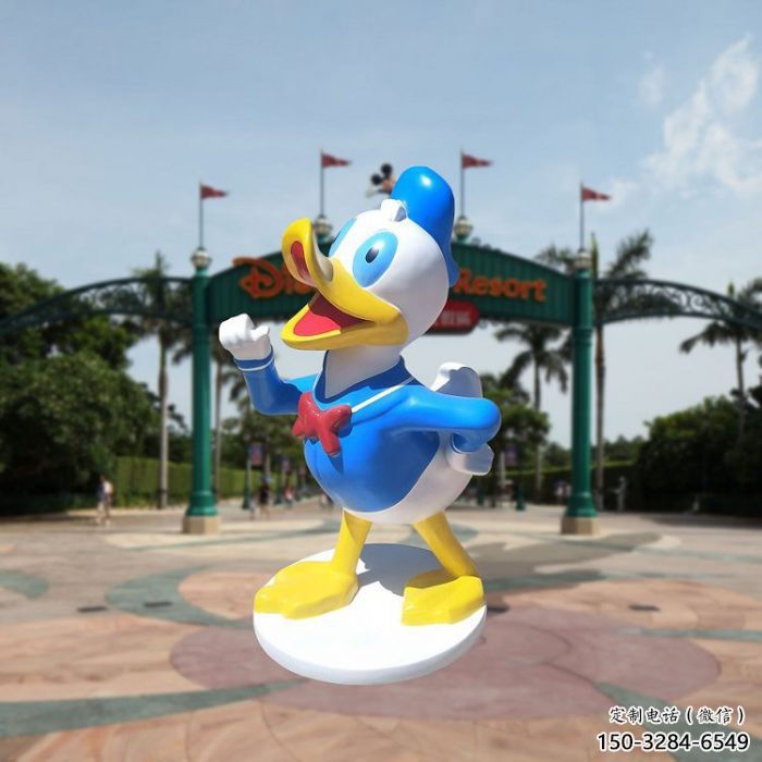 唐老鴨雕塑制作 餐飲店卡通雕塑 商業街動漫雕塑