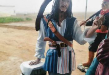 戶外海盜雕塑加工 噴漆卡通雕塑 燈光動漫雕塑