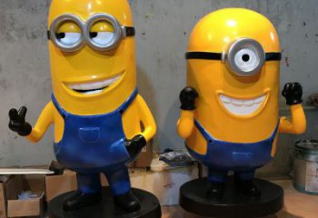 預用庭院小黃人雕塑 公園草地卡通雕塑 鍛造動漫雕塑