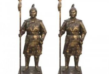 仿真武士雕塑實景圖 店門口園林雕塑 民俗小品