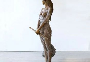 仿銅女人雕塑 創意女性雕塑 別墅區歐式雕塑