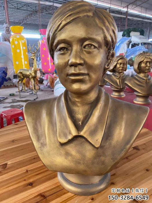 抽象胸像雕塑，仿銅工藝效果，玻璃鋼人物雕塑