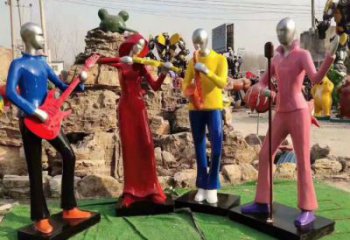 吹拉彈唱雕塑 抽象藝術(shù)音樂(lè)雕塑 烤漆音樂(lè)人雕塑廠家