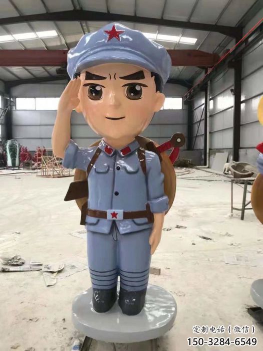 村口交警雕塑廠 彩繪軍人雕塑 公園士兵雕塑