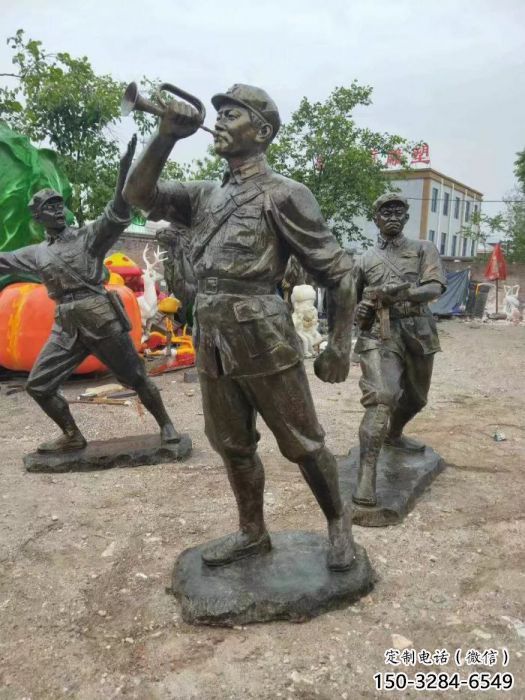 大型交警雕塑廠家 歐式步行街士兵雕塑 彩繪軍人雕塑