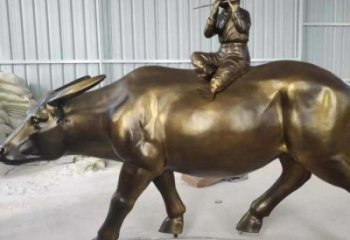 大門口牧童雕塑 發(fā)光公園民俗雕塑 仿真玻璃鋼雕塑