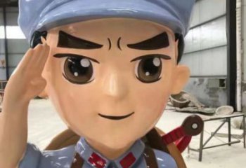 大型商場交警雕塑廠 仿真軍人果雕塑 彩繪士兵雕塑