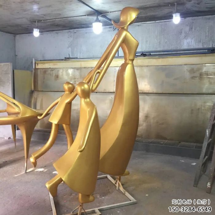 玻璃鋼母親雕塑 創意女人雕塑 別墅區肖像雕塑