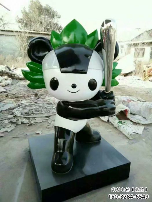 戶外福娃雕塑 噴漆體育雕塑 彩繪奧運(yùn)雕塑