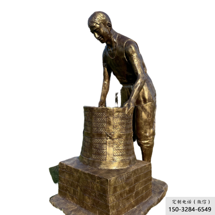 抽象茶道雕塑 玻璃鋼民俗雕塑 戶外制茶雕塑