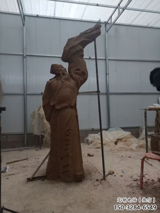 房地產(chǎn)李白雕塑廠家 景觀人物雕塑 仿銅詩(shī)人雕塑