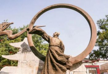 大型李白雕塑廠家 步行街人物雕塑 彩繪詩人雕塑