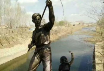 民俗船夫雕塑 酒店公園雕塑 風景區玻璃鋼擺件