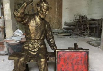 景觀魯班雕塑 大型手藝人雕塑 玻璃鋼木匠雕塑