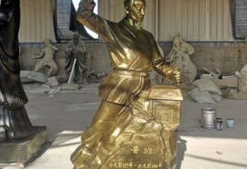 噴漆魯班雕塑 中式村口手藝人雕塑 玻璃鋼木匠雕塑