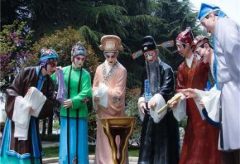 房地產(chǎn)京劇雕塑 玻璃鋼民俗雕塑 彩繪唱戲雕塑