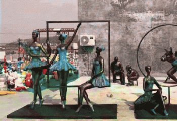 廣場(chǎng)舞蹈雕塑廠家 抽象女孩雕塑 烤漆跳舞雕塑