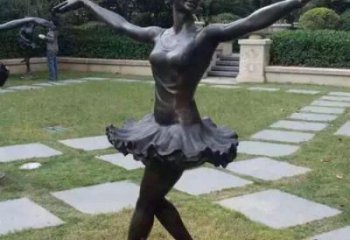 仿銅舞蹈雕塑廠家 彩繪演員雕塑 校園跳舞雕塑