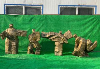 仿古武術雕塑廠家 彩繪功夫雕塑 現代練拳雕塑