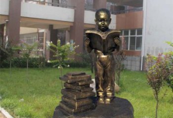 步行街看書雕塑 游樂場人物雕塑 玻璃鋼學生雕塑