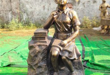 公園看書雕塑廠家 戶外人物雕塑 抽象學(xué)生雕塑