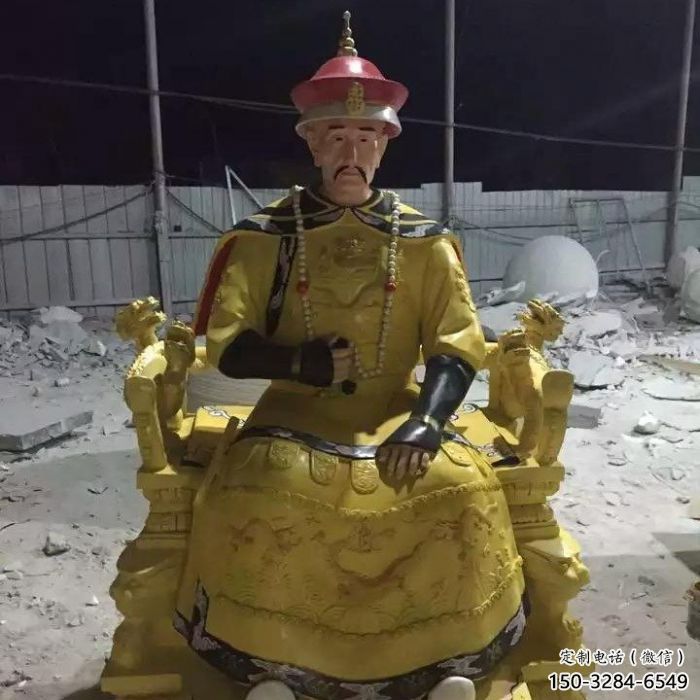 創意皇帝雕塑 玻璃鋼古代雕塑 公園雕塑