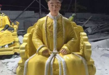 大型皇帝雕塑生產 仿真古代雕塑 玻璃鋼人物雕塑