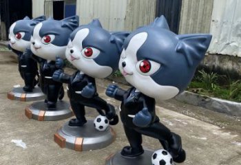 彩繪黑貓警長雕塑廠 仿真卡通雕塑 街頭雕塑