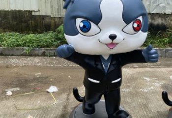 加工噴漆黑貓警長雕塑 中式村口卡通雕塑 草地雕塑