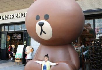 布朗熊雕塑廠家，仿古動(dòng)漫雕塑，仿古擺件