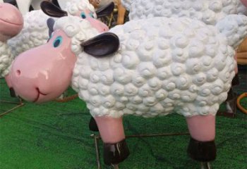 酒店小羊雕塑，抽象卡通雕塑，動(dòng)漫擺件