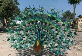 城市孔雀雕塑廠家 風景區彩繪雕塑 抽象擺件