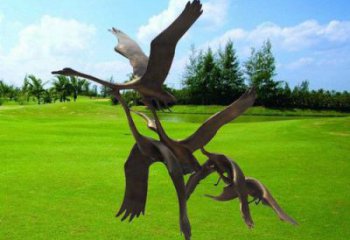 公園大雁雕塑廠家 酒店門口雕塑 彩繪擺件