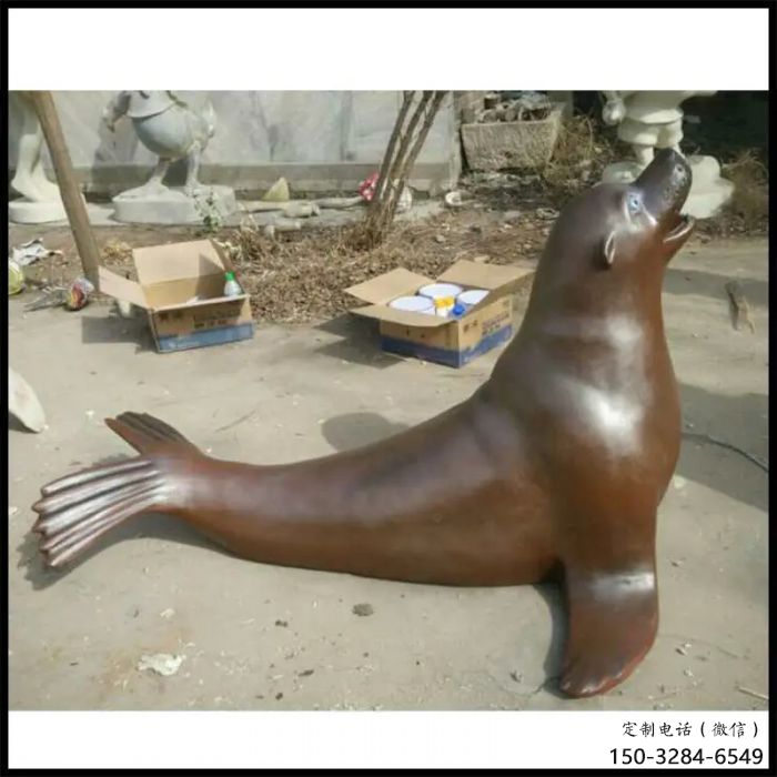 創意海豹雕塑廠家 步行街店門口雕塑 影視劇小品