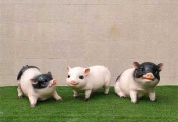 抽象野豬雕塑，動物景觀雕塑，彩繪題材