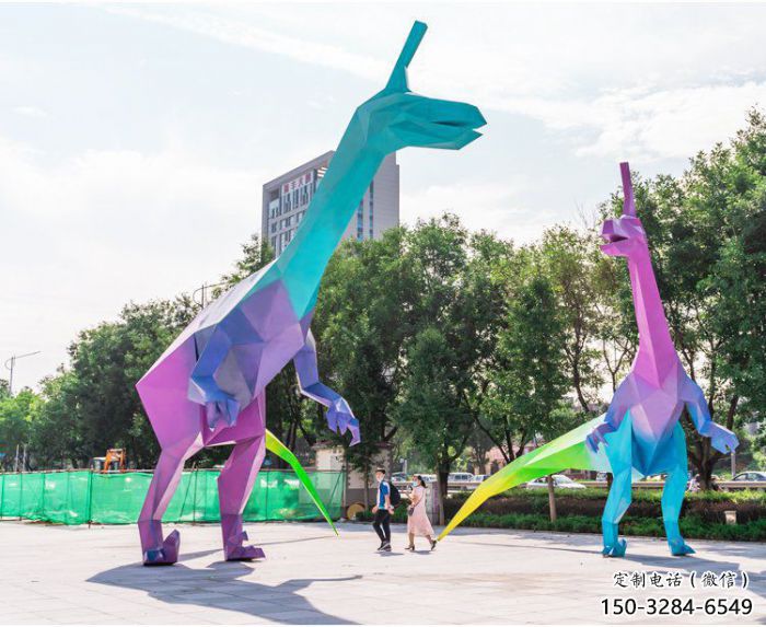 現代恐龍雕塑定制，中式工藝，景觀烤漆恐龍雕塑造型
